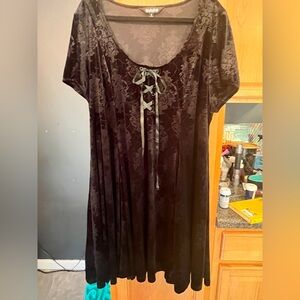 Torrid Nightfall Black Velvet Embossed Mini dress